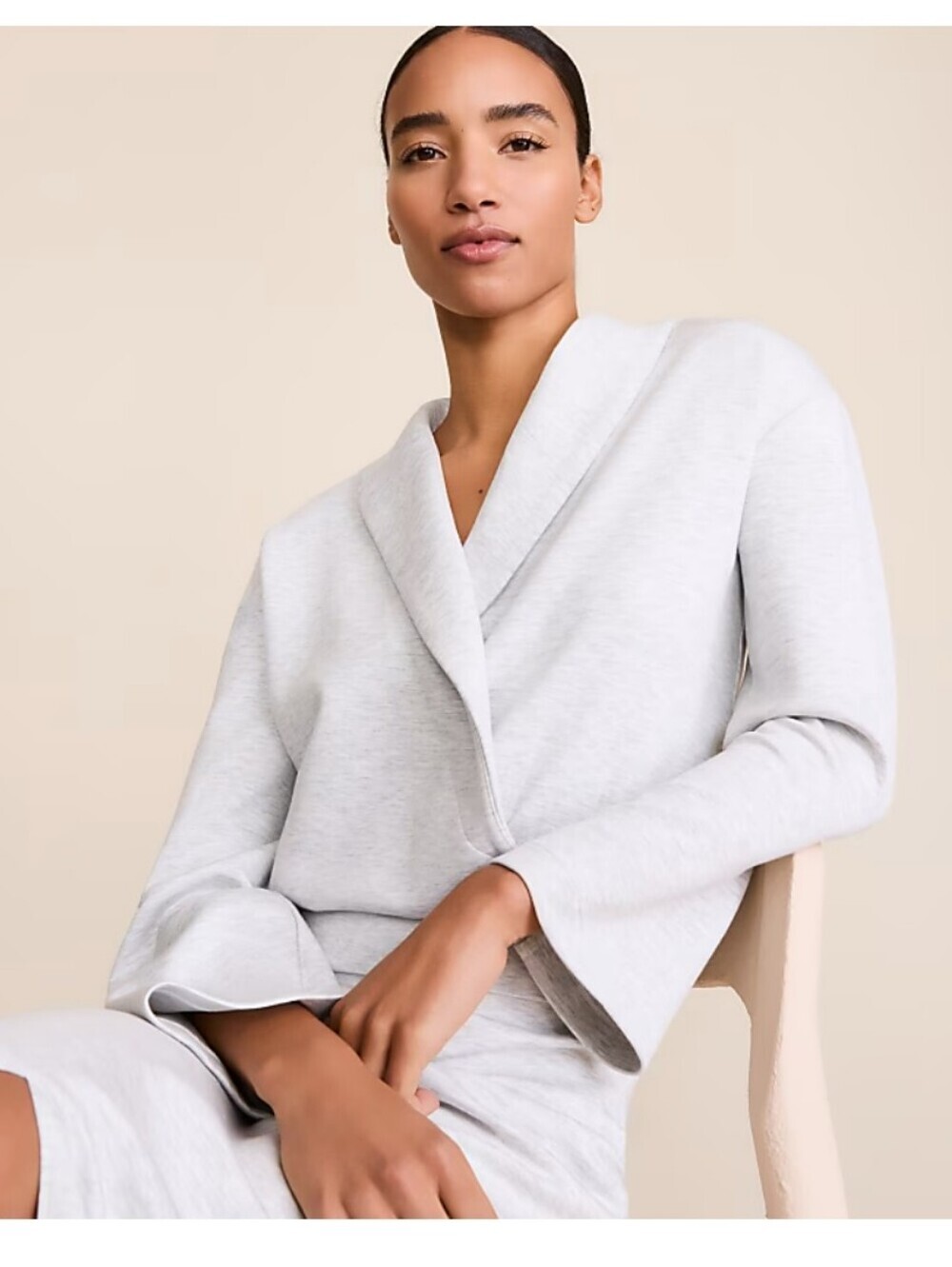 Lou & Grey Heathered Scubasoft Wrap Top Women's Size Medium